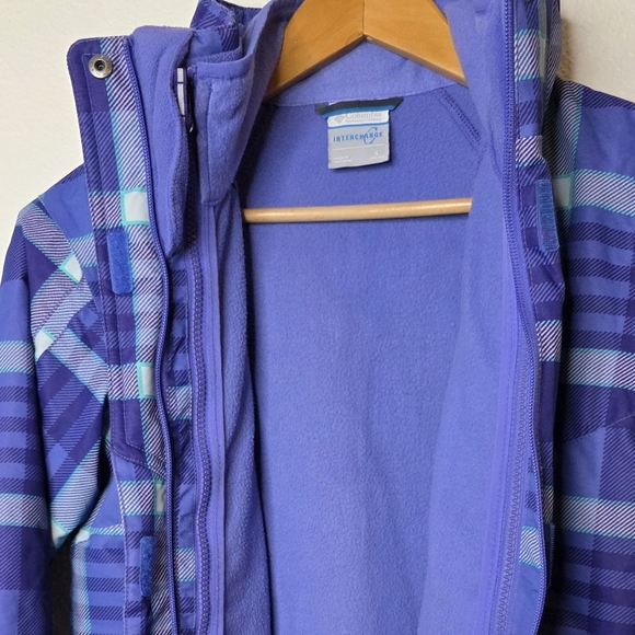 Columbia Bugaboo Girls Omnitech Ski Jacket, Purple Plaid, Size L (14-16) - Picture 5 of 7